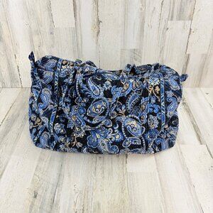 Vera Bradley Large Quilted Duffle Bag in Windsor Navy Blue Paisley Retired